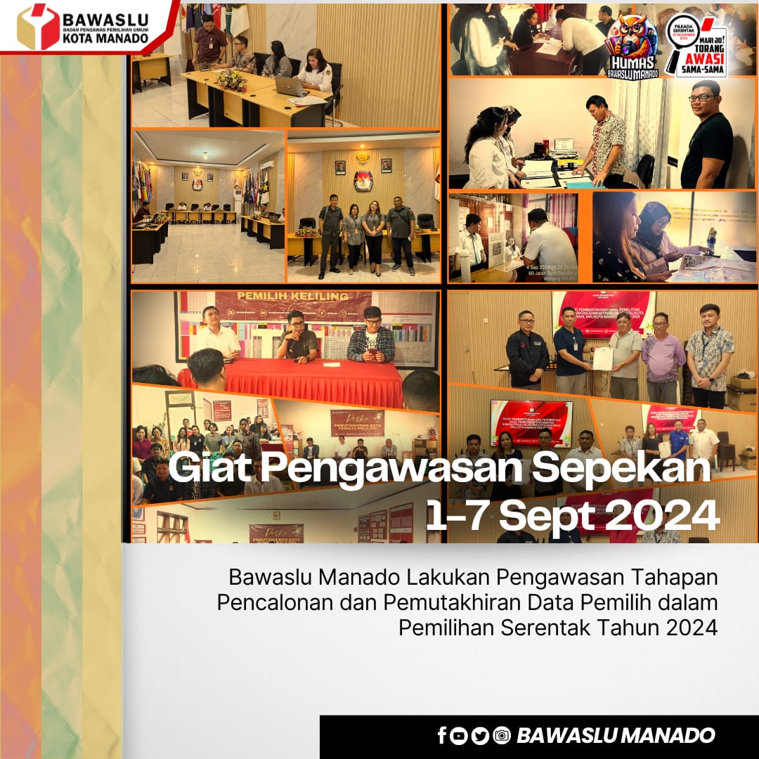Ini Giat Bawaslu Manado Dalam Sepekan (1-7 September 2024)