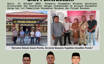 Panwascam Bunaken melakukan koordinasi dengan stakeholder