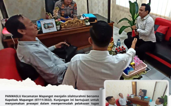 Menyamakan Persepsi, Panwascam Koordinasi Dengan Kapolsek Mapanget.